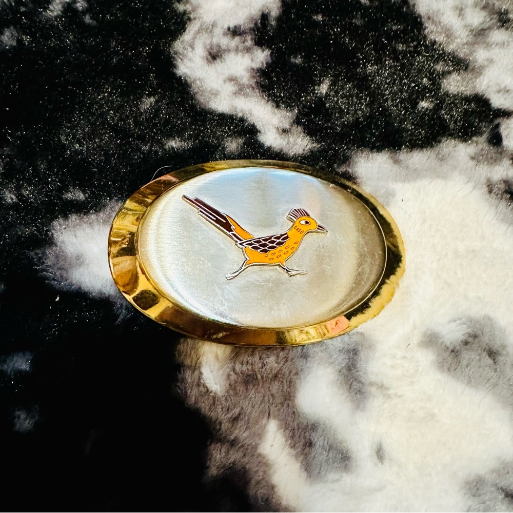 Vintage Stainless Steel Roadrunner belt buckle